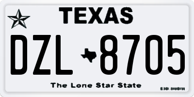 TX license plate DZL8705