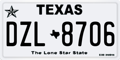 TX license plate DZL8706