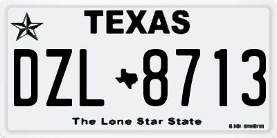 TX license plate DZL8713