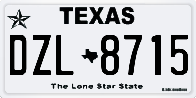 TX license plate DZL8715