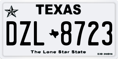 TX license plate DZL8723