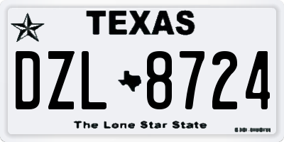 TX license plate DZL8724