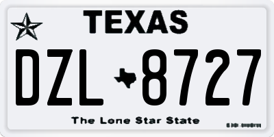 TX license plate DZL8727