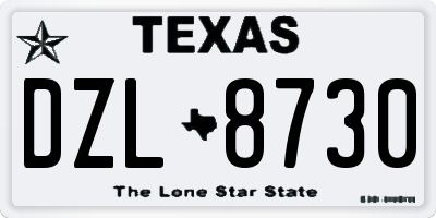 TX license plate DZL8730