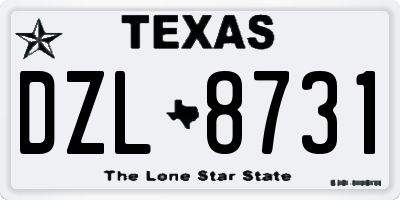 TX license plate DZL8731