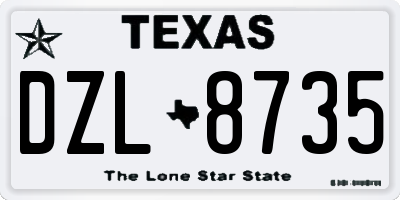TX license plate DZL8735
