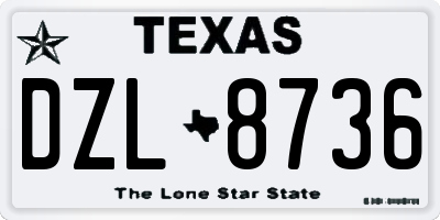 TX license plate DZL8736