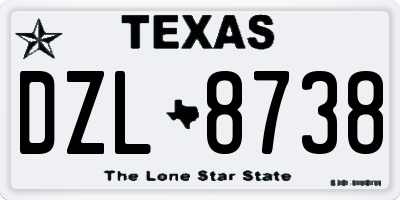 TX license plate DZL8738