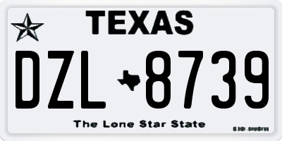 TX license plate DZL8739