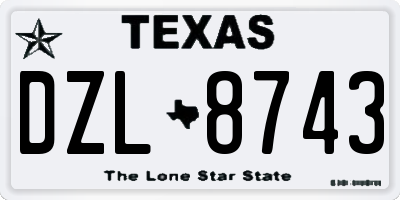 TX license plate DZL8743