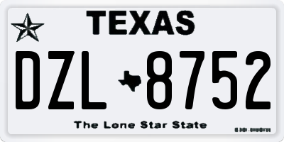 TX license plate DZL8752