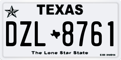 TX license plate DZL8761