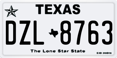 TX license plate DZL8763