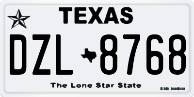 TX license plate DZL8768