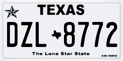 TX license plate DZL8772