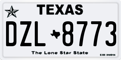 TX license plate DZL8773