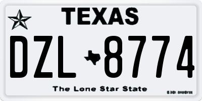 TX license plate DZL8774