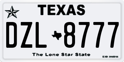 TX license plate DZL8777