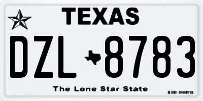 TX license plate DZL8783