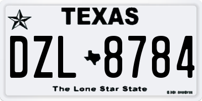 TX license plate DZL8784