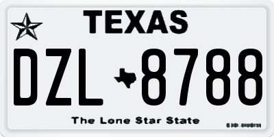 TX license plate DZL8788