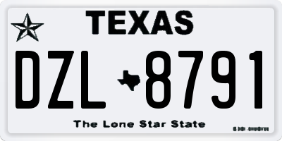 TX license plate DZL8791