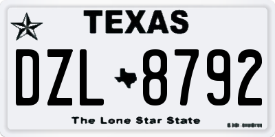 TX license plate DZL8792