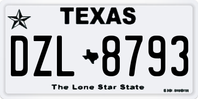 TX license plate DZL8793