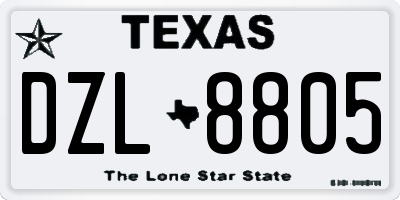 TX license plate DZL8805