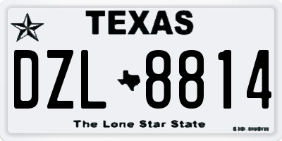 TX license plate DZL8814