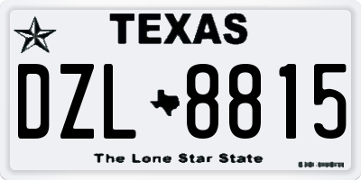 TX license plate DZL8815