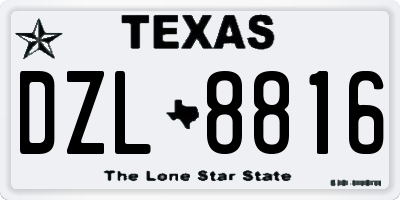 TX license plate DZL8816