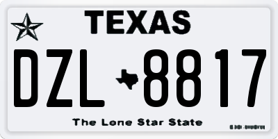 TX license plate DZL8817