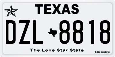 TX license plate DZL8818