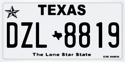 TX license plate DZL8819