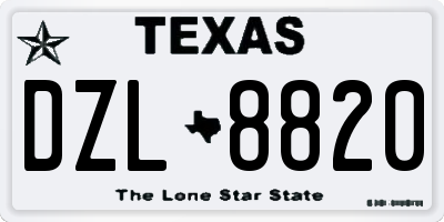 TX license plate DZL8820