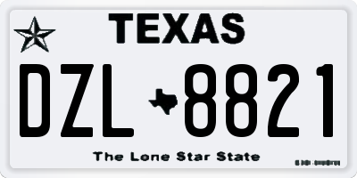 TX license plate DZL8821