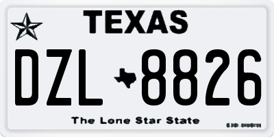 TX license plate DZL8826
