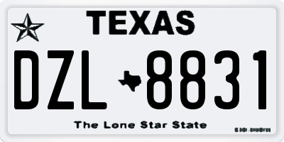 TX license plate DZL8831