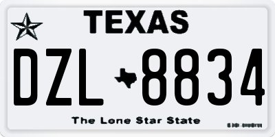 TX license plate DZL8834
