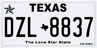TX license plate DZL8837