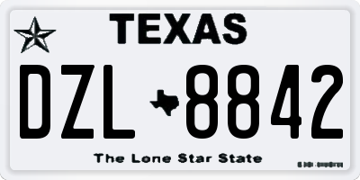 TX license plate DZL8842