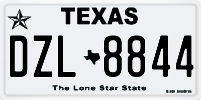 TX license plate DZL8844