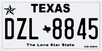 TX license plate DZL8845