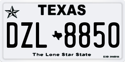 TX license plate DZL8850