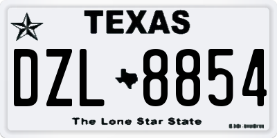 TX license plate DZL8854
