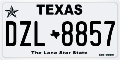 TX license plate DZL8857