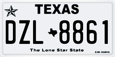 TX license plate DZL8861