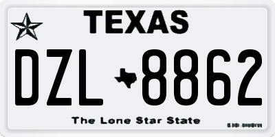 TX license plate DZL8862