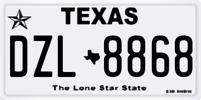 TX license plate DZL8868